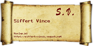 Siffert Vince névjegykártya